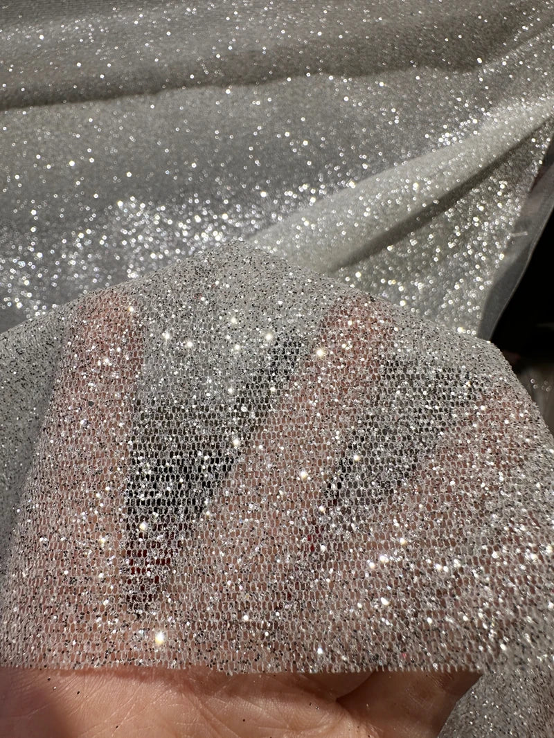 Crypto Gilding Spray Silver Sterling Silver Glitter Transparent Mesh Fabric Dress Wedding Dress Home Decoration Fabric