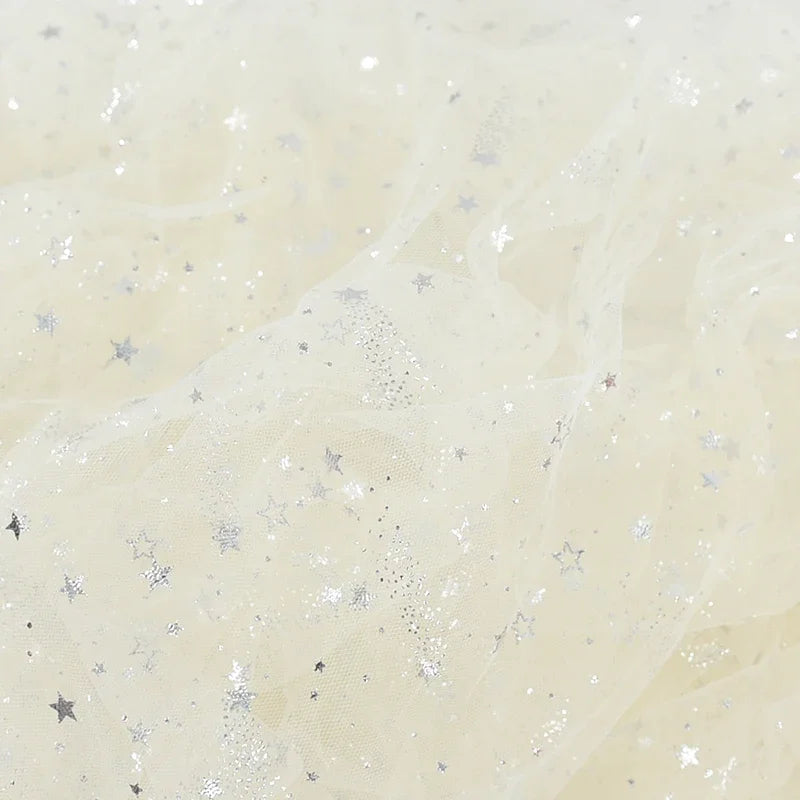 Tela de tul dorado con estrellas, color rosa, azul y morado, con purpurina brillante y bronceado, para manualidades de costura, decoración de fondo para bodas, fiestas de cumpleaños