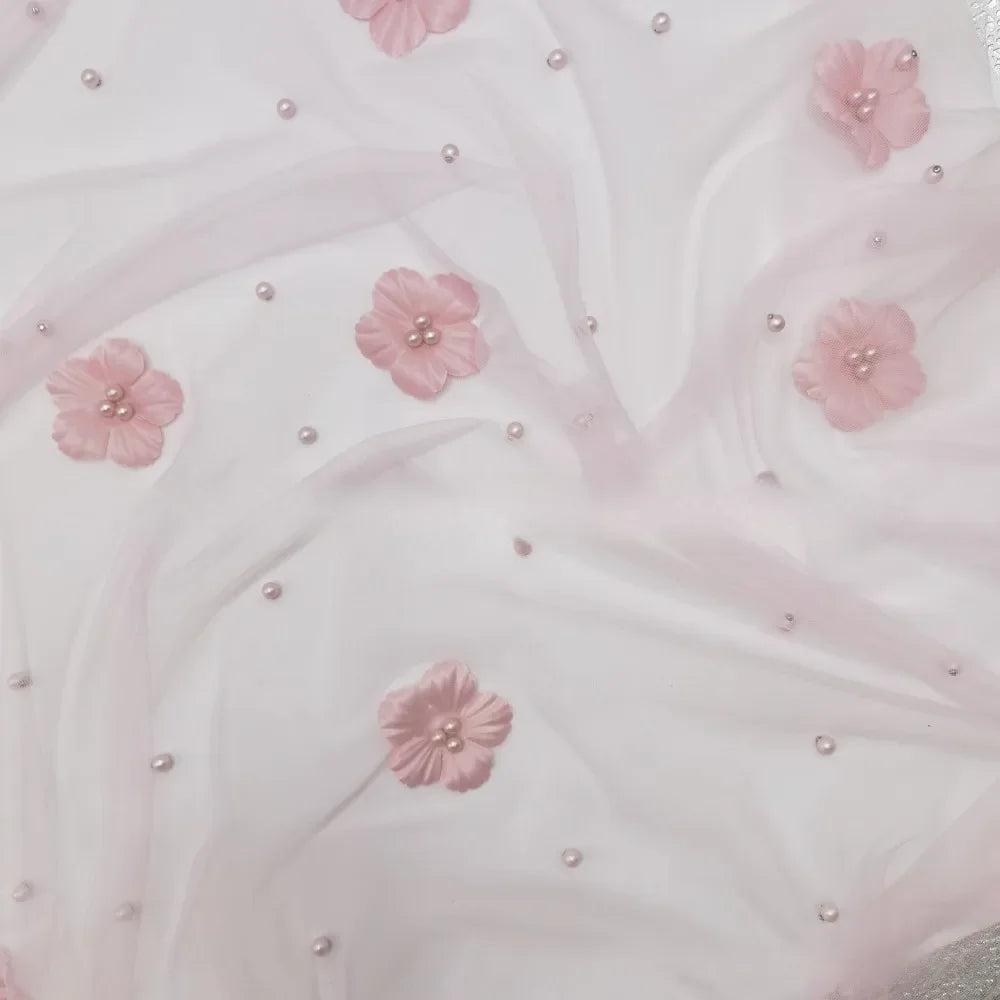 Handmade 3D Flower Bead Mesh - Wedding Stage & Women's Accessories