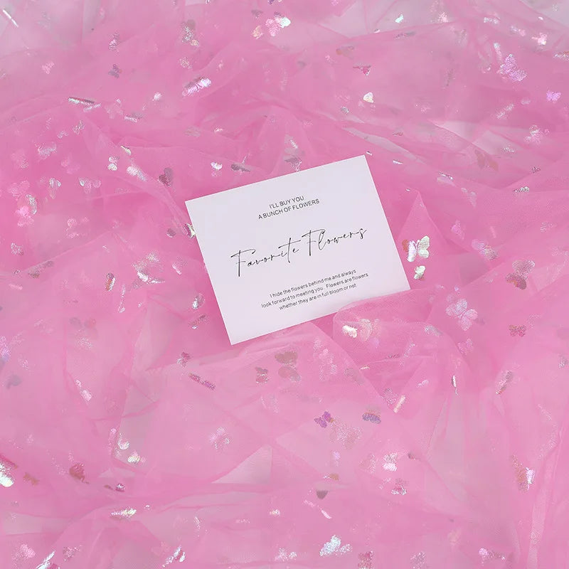 قماش شبكي ملون على شكل فراشة مناسب لتزيين حفلات الزفاف وفساتين الشيفون والتنانير والإكسسوارات وما إلى ذلك