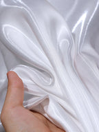 قماش ساتان مائي سائل، حرير كريستالي سميك، ساتان طبيعي عاكس، فستان زفاف، خلفية زخرفية، ملابس مصممة 