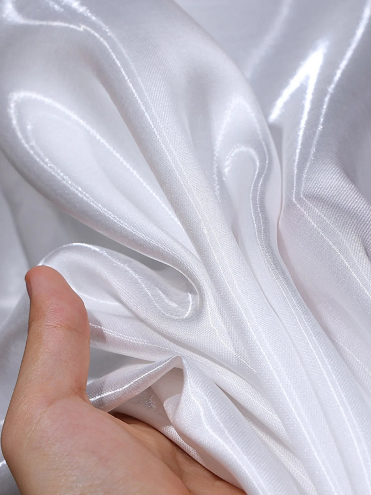 قماش ساتان مائي سائل، حرير كريستالي سميك، ساتان طبيعي عاكس، فستان زفاف، خلفية زخرفية، ملابس مصممة 