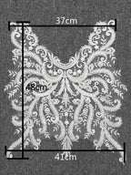 فستان زفاف فاخر من Mibai Black Sewing عالي الجودة، مزين بخرز فاخر وياقة من الدانتيل ونقشة زهور على الظهر