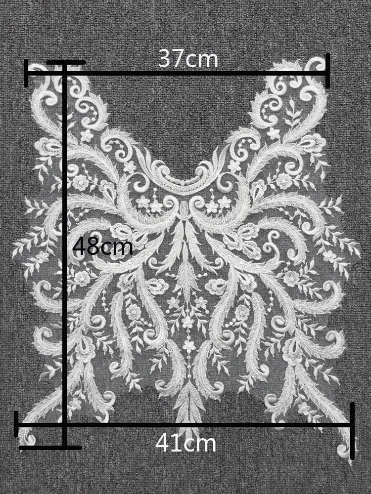 فستان زفاف فاخر من Mibai Black Sewing عالي الجودة، مزين بخرز فاخر وياقة من الدانتيل ونقشة زهور على الظهر