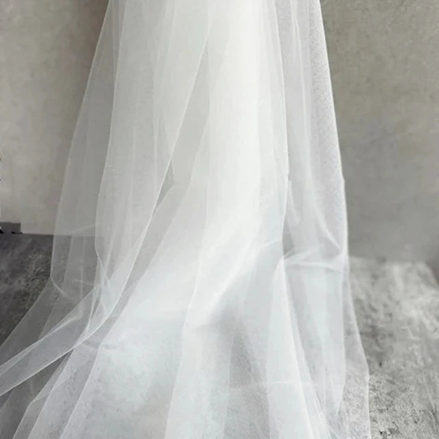 Tela de malla de gasa ligera con efecto niebla, hilo de tul azul suave, velo de fondo DIY, vestido de novia, tul de hadas, material de decoración nupcial