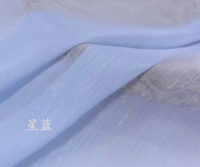 Tela de gasa plisada brillante y arrugada de seda plateada, crepé brillante para Hanfu, camisa de manga larga, falda, escenario, Lolita, ropa DIY