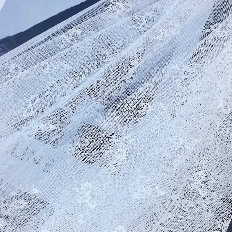 قماش دانتيل مجوف بعقدة فيونكة - قماش شبكي جاكار للملابس الداخلية 145 سم