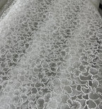 White Lace Flower Hot Stamping Silver Mesh Wedding Scene Background Fabric Wedding Veil Dress Soft Mesh Fabric