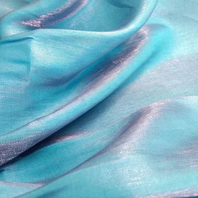 150cm Width Soft Purple Blue Iridescent Satin Fabric Smooth Draping DIY Material For Dresses Shirts Doll Clothing