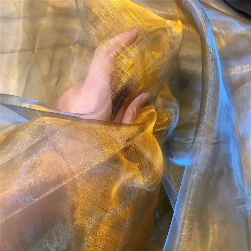 Unique Fabric Transparent Organza Sheer Cloth Sparkling Material For Wedding Dress Elegant Evening Gown Couture Design Clothing