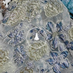 Tela jacquard bordada con flores metálicas para vestidos de lujo, abrigos y vestidos, material de costura DIY.