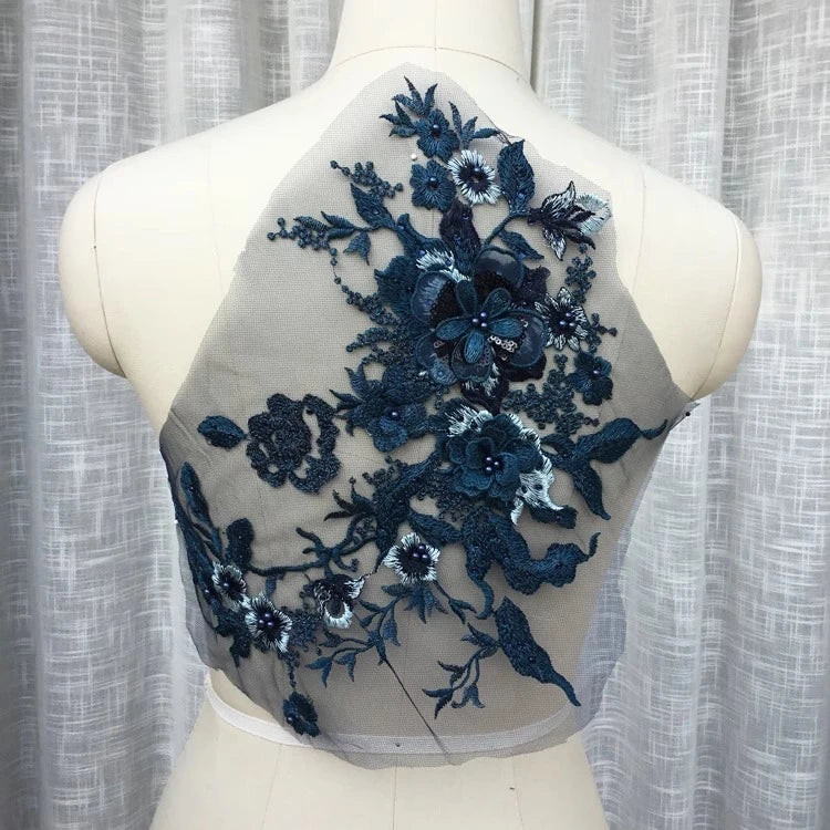 18 لون حلوى سلسلة 3D مسمار خرز بريق فستان الزفاف اللباس ملابس الأطفال DIY الدانتيل زهرة ملصقات الاكسسوارات