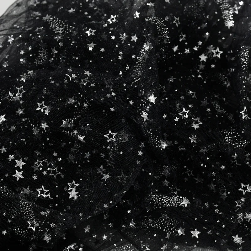 Tela de tul dorado con estrellas, color rosa, azul y morado, con purpurina brillante y bronceado, para manualidades de costura, decoración de fondo para bodas, fiestas de cumpleaños
