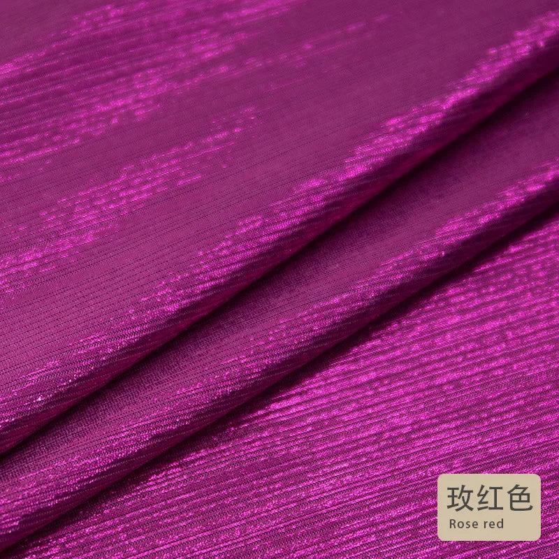 قماش مخطط بختم ساخن معدني - مادة لامعة مقاومة للتجاعيد