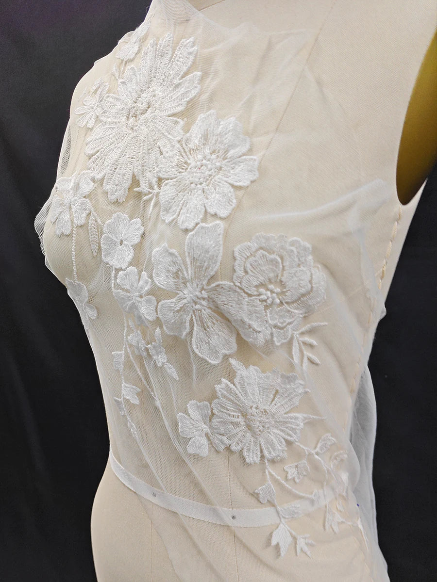 إكسسوارات الدانتيل المطرزة ملابس فستان الزفاف صناعة يدوية ملابس الدانتيل زينة الزهور