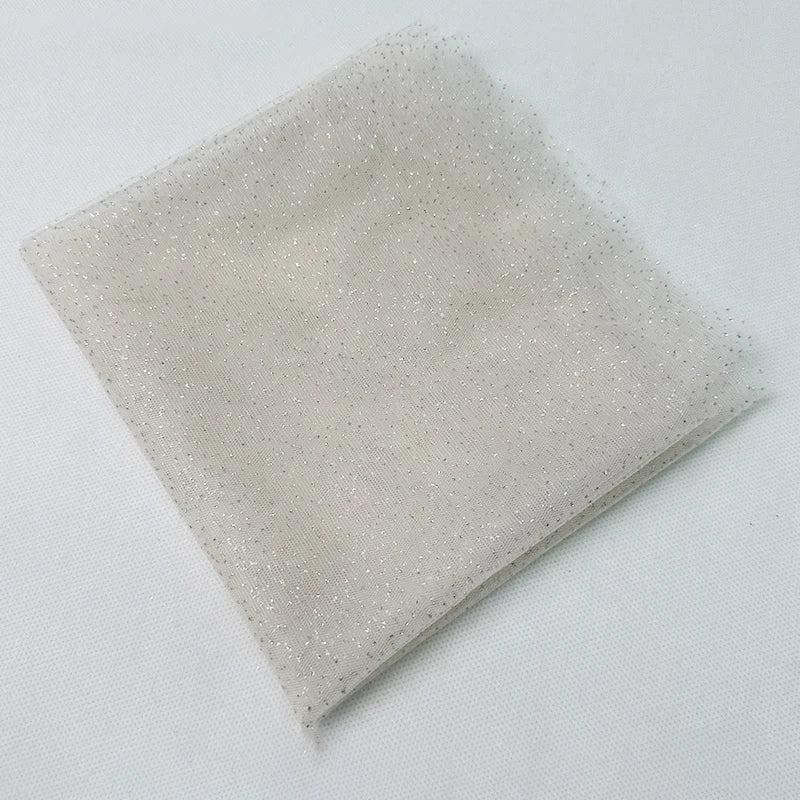 High Quality Thickened Soft Mesh Fabric Gold Spray Silver Flash Yarn for Fashion Wedding Dresses DIY Gown Decorative Fabric