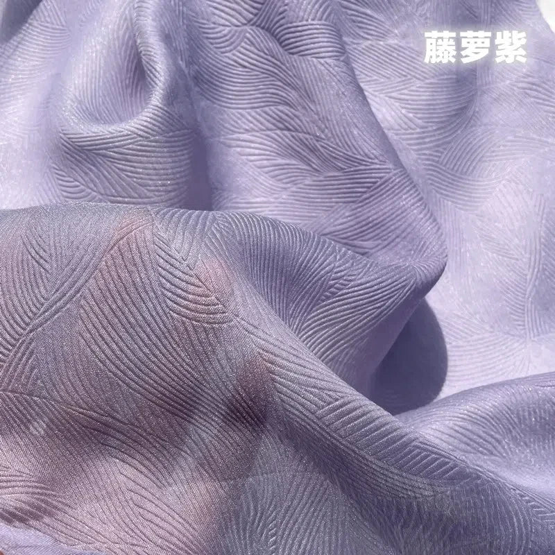 Dark Pearl Leaf Jacquard Vintage Lolita Silk Fabric For Dress And Home Decoration