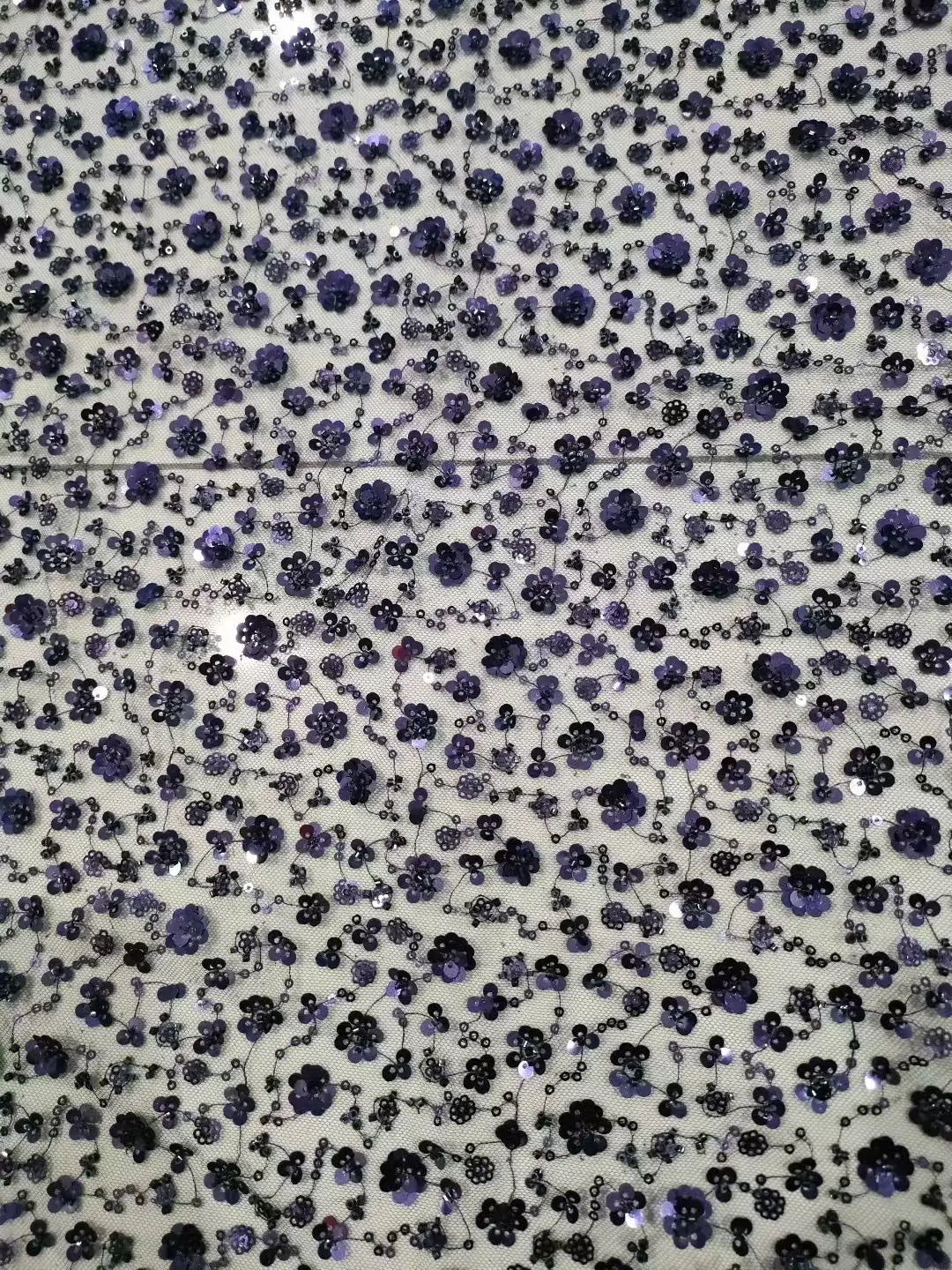 Sequin Flower Mesh Fabric - Elegant Glitter Sheer Material