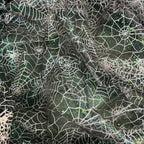 Tela de araña de malla transparente con estampado en caliente para Halloween, costura de ropa infantil, decoración de ambientes DIY
