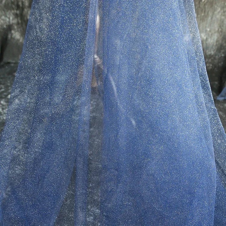 Shiny Silver Gold Spray Headscarf Fine Powder Mesh Fabric for Wedding Dress Photography Background Yarn