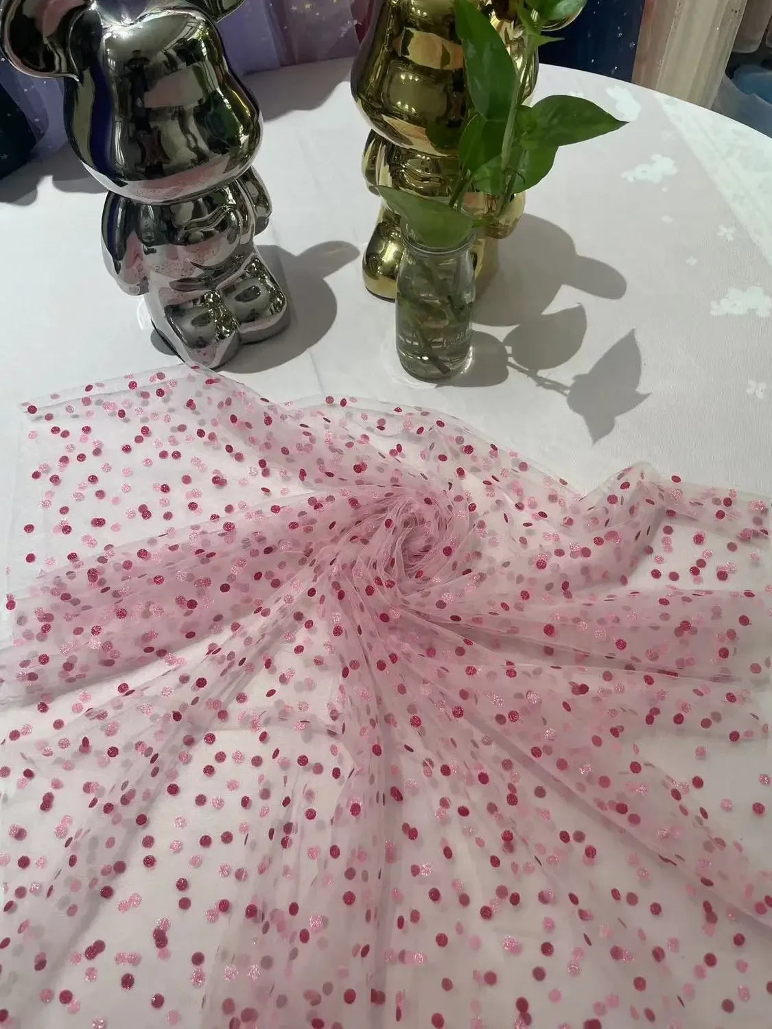 Soft Dot Mesh Net Fabric Transparent Tulle Material For Dress Formal Gown DIY Handmade Clothing INS Trend Sheer Fabric