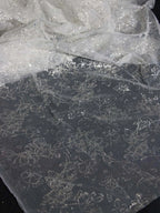 رش مسحوق الفضة مسحوق بريق ناعم مسحوق مشرق زهور صغيرة الدانتيل شبكة فضية DIY فستان فستان الزفاف مادة الفستان