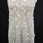 New exquisite flower studded sequin fabric sewn high-end wedding dress embroidered lace fabric DIY veil
