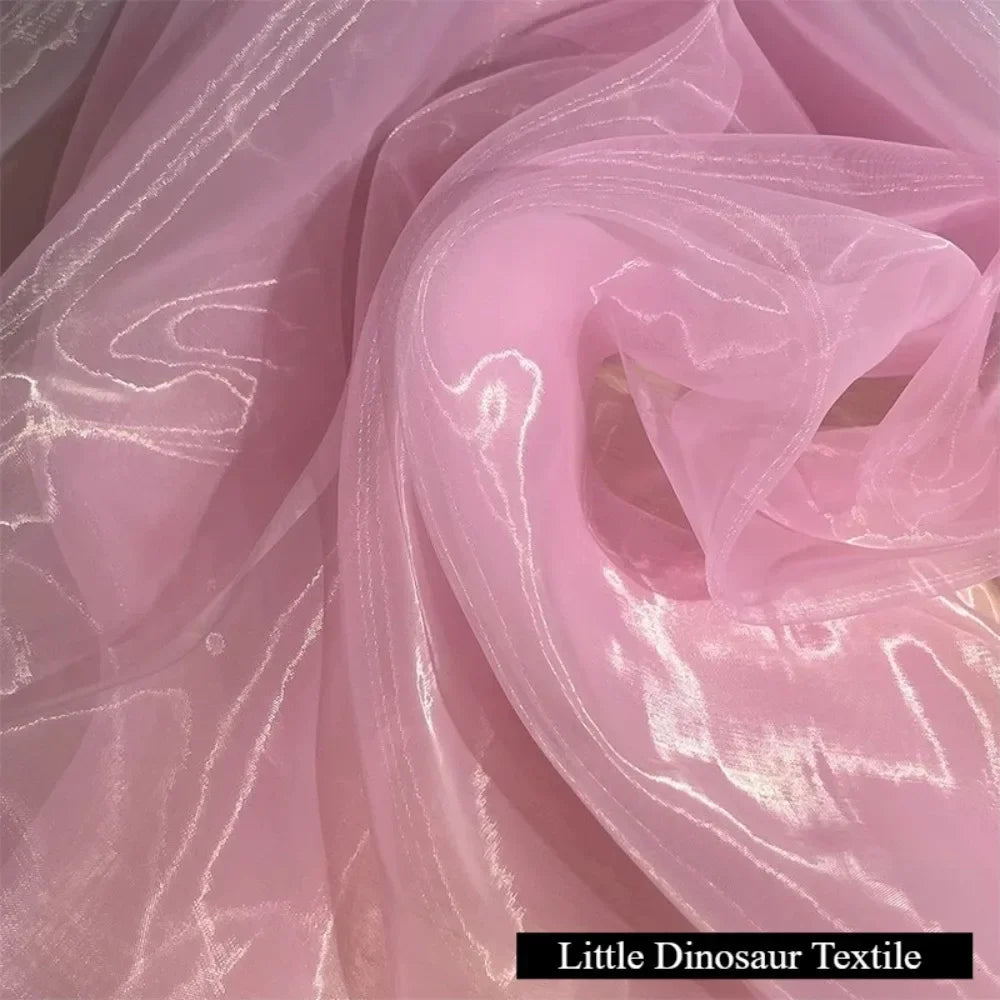 High-density Yarn Organza Fabric 5050 Matte Brocade Polyester Glass Yarn Dress Wedding Dress Women's Fabric Home Handmade