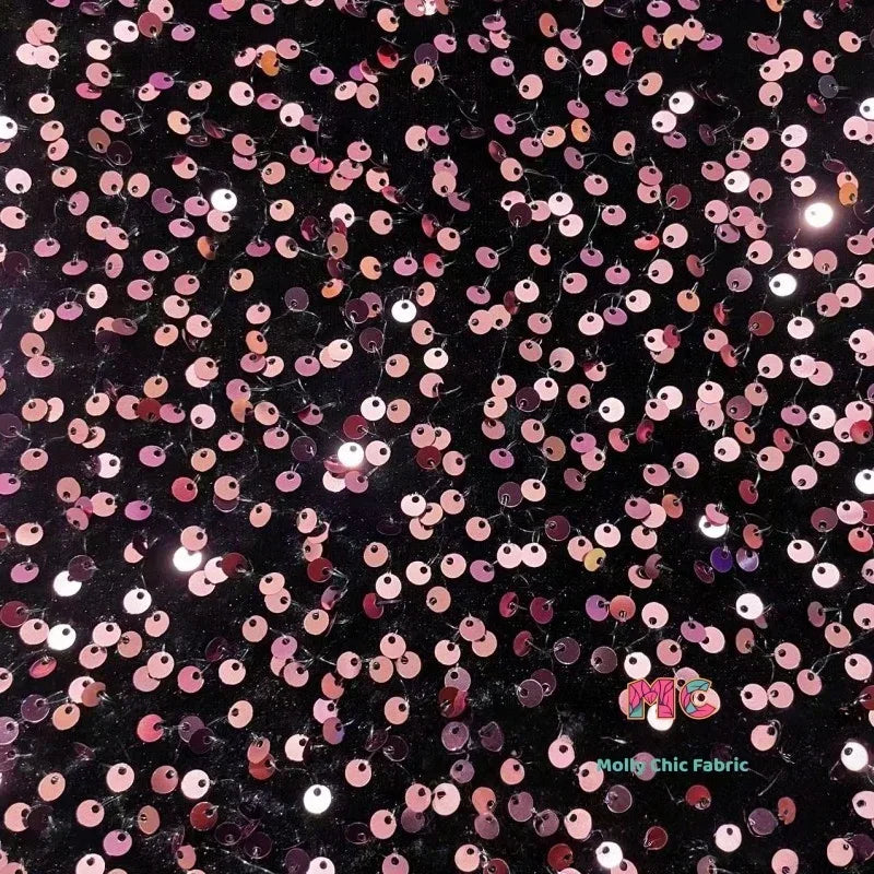 Tela elástica de terciopelo con lentejuelas y bordado tridimensional para costura de vestidos de noche y ropa.