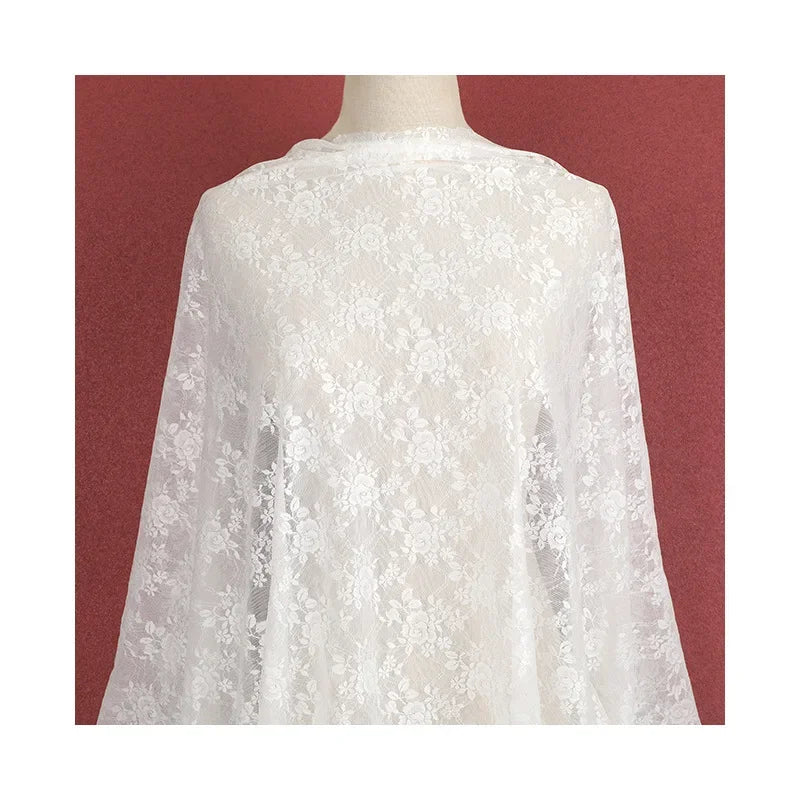 قماش دانتيل مطاطي بنقوش زهور، خياطة فساتين زفاف، فساتين سهرة، بيجامات وتزيين طاولات، قماش اصنعها بنفسك