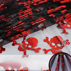 Halloween Gold Foil Mesh - Skeleton Pumpkin Witch Bat Stage Fabric