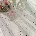 Star and Moon Soft Mesh - Wedding Dress & Doll Decoration Fabric
