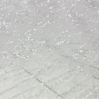 Tela bordada con cuentas de diseñador popular, rosa cristal, tela bordada para vestido de noche, color blanco puro, para uso industrial.