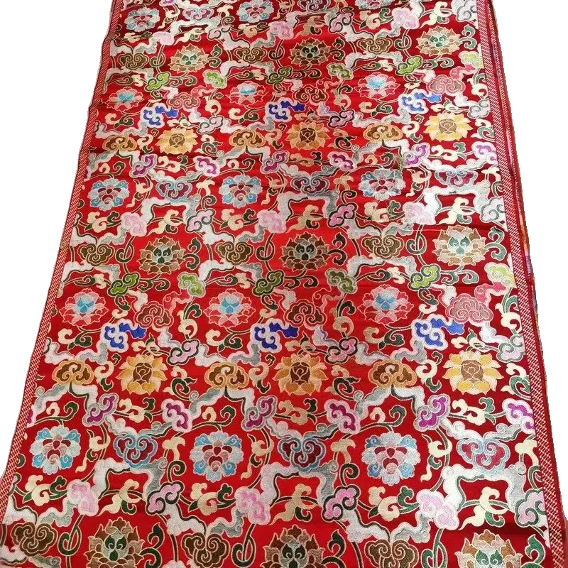 قماش بروكار بنقشة سحابة اللوتس الجاكار - مادة زخرفية تقليدية 70 سم