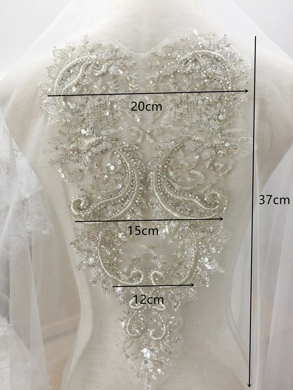 Exquisito hilo de plata exterior único tridimensional para uñas, cuentas de lentejuelas, encaje, costura para vestido de novia, vestido de noche, velo, tela DIY