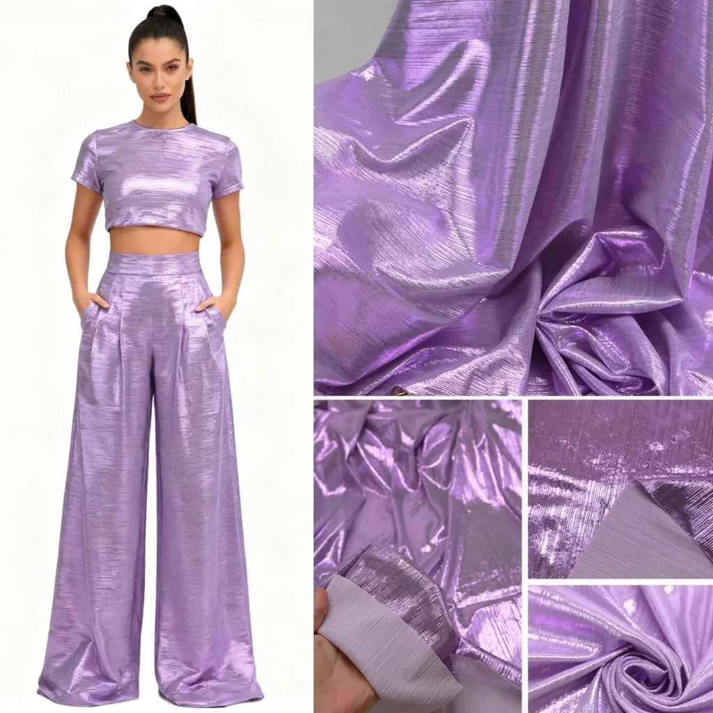 Laser Iridescent Striped Elastic Fabric - Hot Stamping Stage Material 135cm