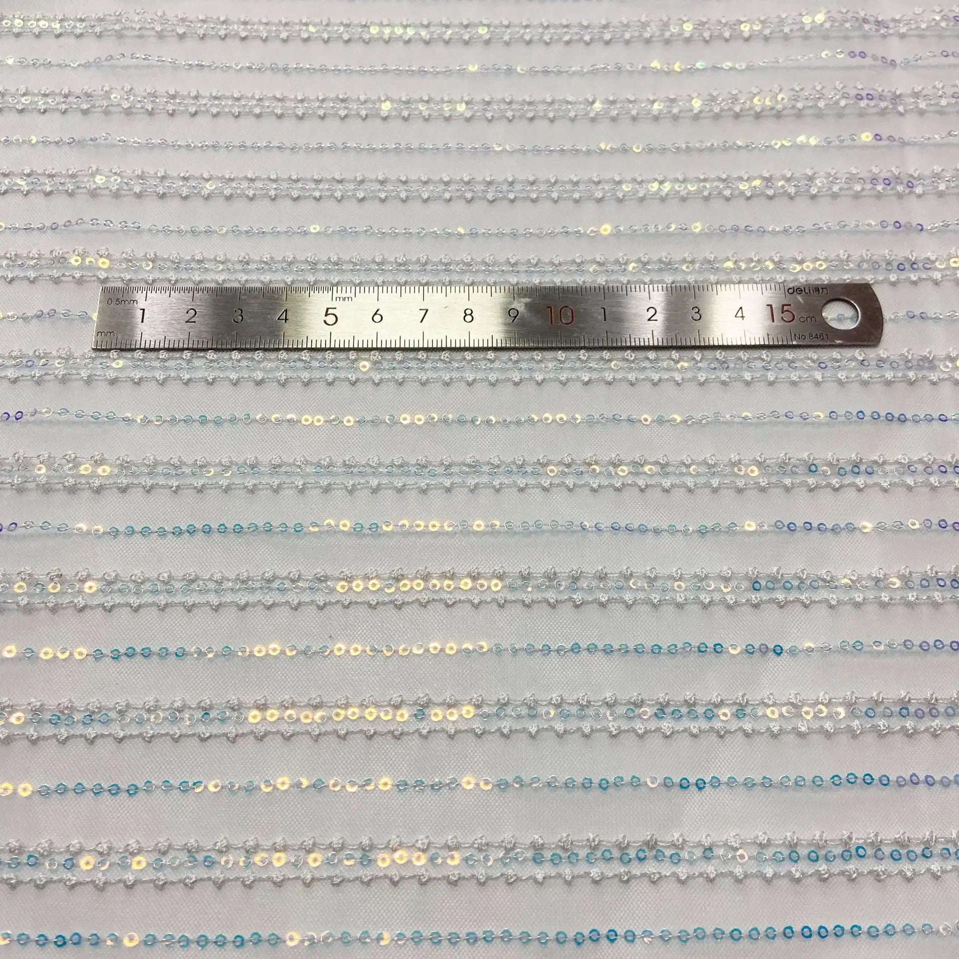 Tela de malla con lentejuelas de rayas verticales suaves, ligeras y brillantes de color sólido para vestido de noche, falda de escenario, ropa infantil