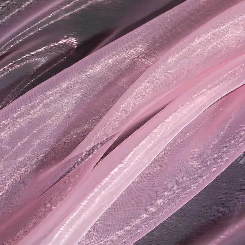 Gradient Color Laser Organza Fabric - Sheer Ombre Material 150cm