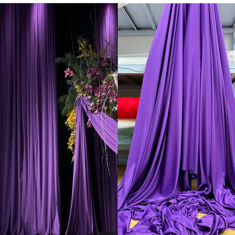 Orange Yellow Gold Coffee Milk Silk Stretch Fabric Roll Width 150cm for Wedding Home Decor Backdrop Drape Goblet Garment