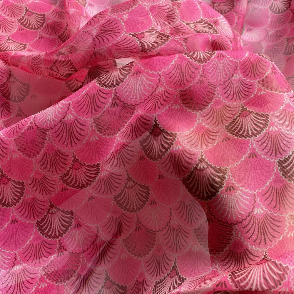 قماش شيفون طبيعي مشفر ثلاثي الأبعاد بنقشة قشور السمك التبتية، قماش عرقي تقليدي، مصمم يدويًا