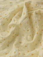 Children's Yellow Small Flower Beige Solid Color Woven Polyester Fiber Jumpsuit Long Skirt Cheongsam Curtain Fabric Top