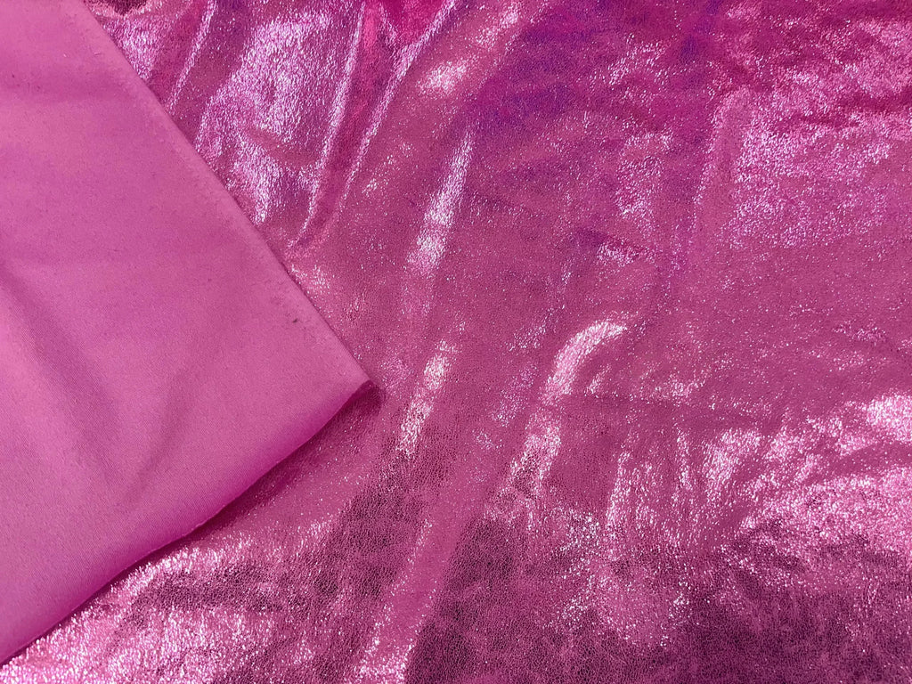 Pink Glossy Elastic Suede Evening dress Fabric - Soft Stretch Material 150cm