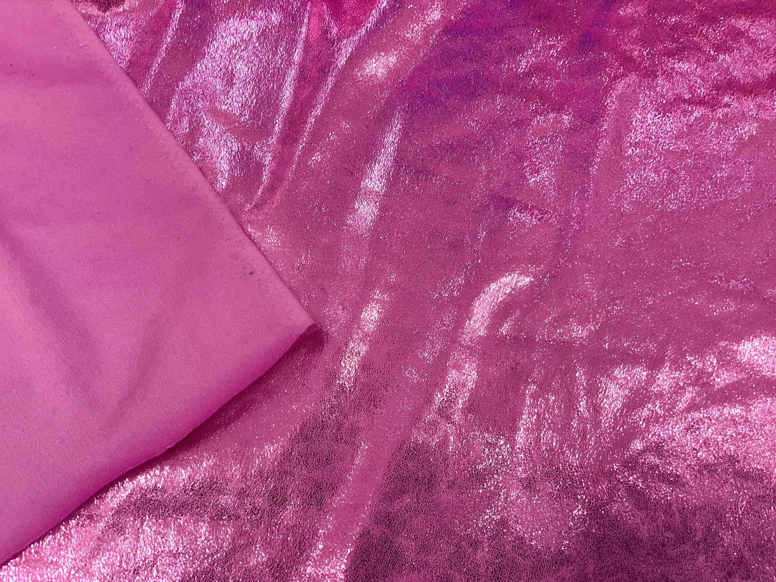 Pink Glossy Elastic Suede Evening dress Fabric - Soft Stretch Material 150cm