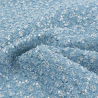 Sequined Embroidered Washed Denim Fabric - Thick Material 137cm