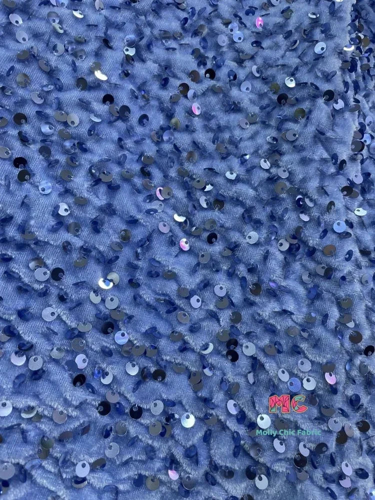 Tela elástica de terciopelo con lentejuelas y bordado tridimensional para costura de vestidos de noche y ropa.