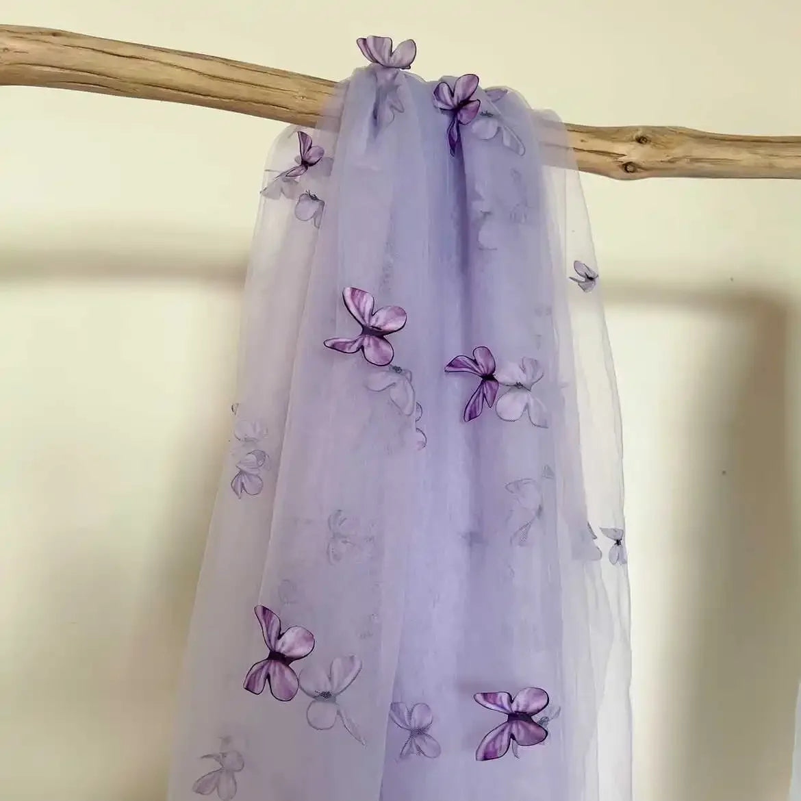 3D Butterfly Embroidered Lace Fabric - Net Gauze Material