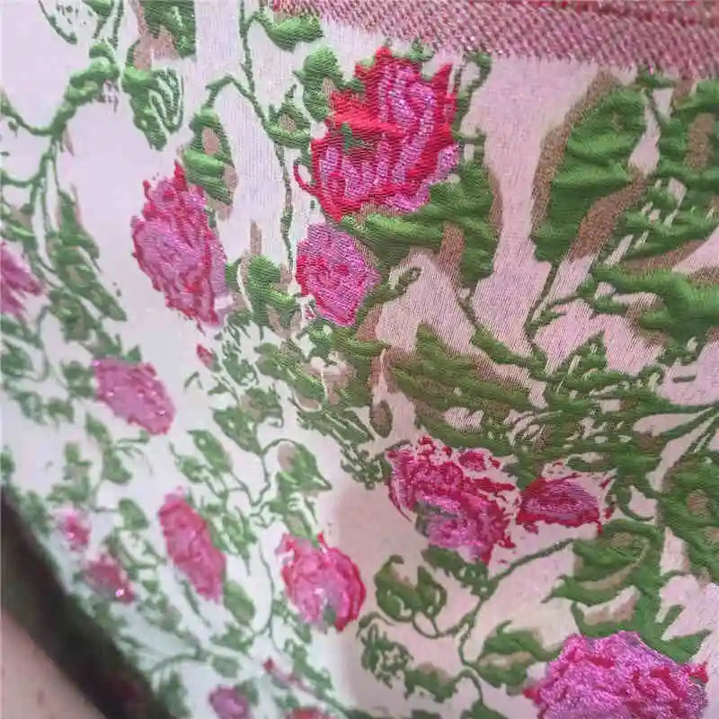 Tela jacquard de encaje de alta calidad con varios estilos de seda dorada, flor de lavanda y flor de cerezo, material de embalaje para regalo, hecho a mano DIY