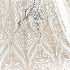European Embroidery Lace Fabric Wedding Dress Handmade DIY Material Clothing Dress Decorative Fabric White