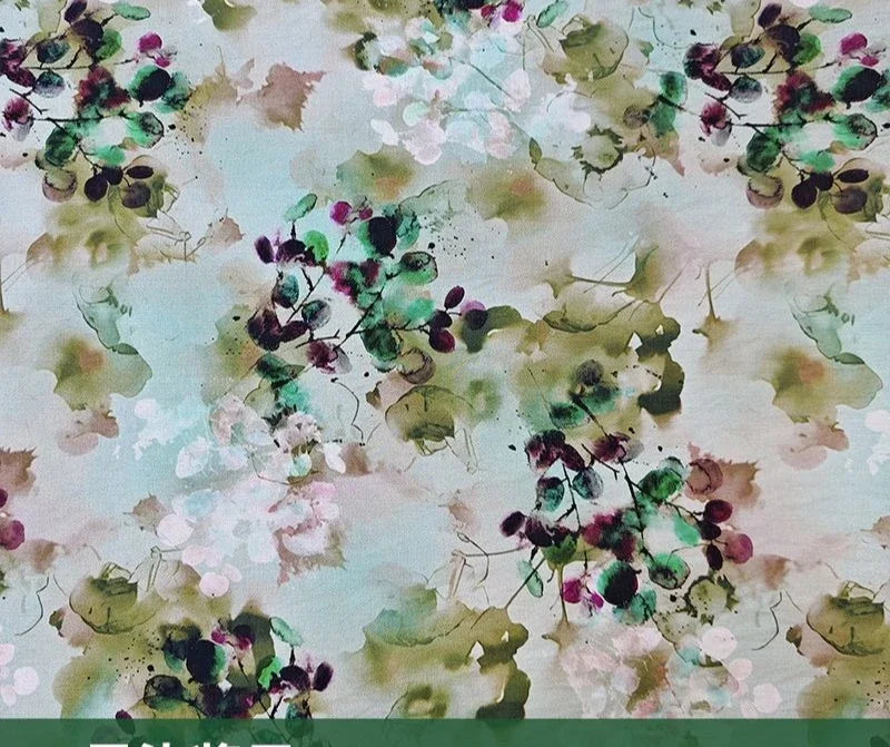 قماش قطني مطبوع رقميًا بتجعد لحاء الشجر - قابل للتنفس 150 سم