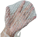 Vertical stripe spray silver hot stamping shiny powder hot stamping sequin lace wedding dress fabric